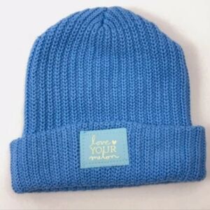LOVE YOUR MELON CUFFED BEANIE BLUE GOLD FOIL ONE SIZE